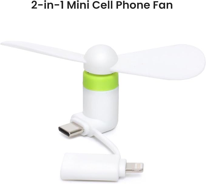Phone Fan Bulk, 2-in-1 Portable Mini Cell Phone Fan Compatible for iPhone, iPad, Android Smartphone, Tablet - Colorful and Powerful Cell Phone Summer Accessories (24 Pack, White) - Image 3