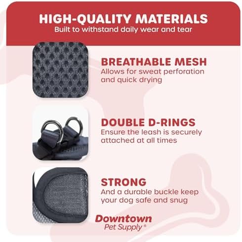 Downtown Pet Supply Step-in Dog Harness – No Pull, Adjustable Padded Mesh with Reflective Trim, Secure Buckle Strap – Comfortable & Breathable Small Dog Harness, XX-Small, Charcoal - Image 4