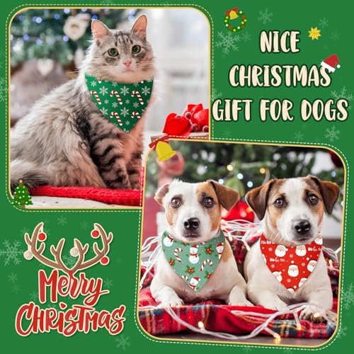 Weewooday 50 Pcs Christmas Dog Bandanas Bulk 25.6 x 17.7 x 17.7 Inch - Image 4