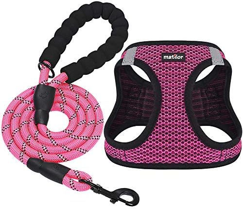 Dog Harness Step-in Breathable Puppy Cat Vest, Large, Pink by matilor