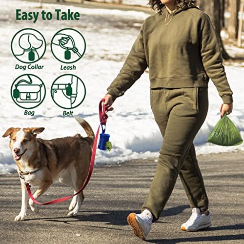 FURHAB Dog Poop Bag Holder for Leash with Carabiner Clip Soft Fabric - Image 4