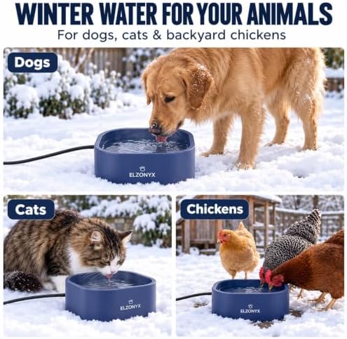 Heated Water Bowl, 4L/1.06 Gal Large Capacity Heated Pet Bowl with Automatic Temperature Control, Outdoor Heated Dog Water Bowl for Winter, Freeze Protection for Dogs, Cats & Animals - Image 6