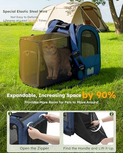 pecute Cat Carrier Backpack Expandable, Cat Backpack with Breathable Window - Image 3