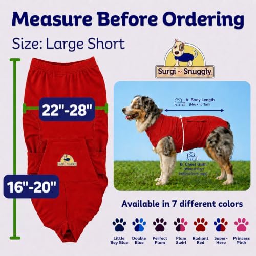Surgi Snuggly Dog Surgery Recovery Suit, Cone Alternative, Spay/Neuter LS - Image 6