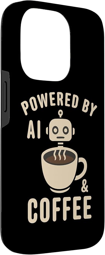 Powered by AI and Coffee Robot Case for iPhone 14 Pro - Image 3