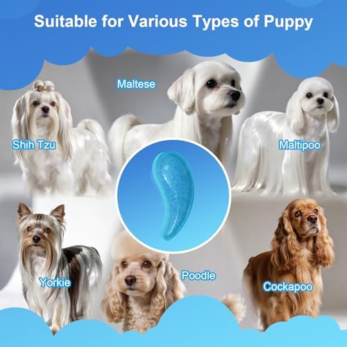 Small Dog Brush, Skin-friendly Soft Bristles (Glitter Blue) - Image 6