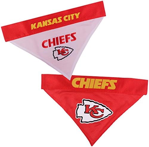 Pets First NFL Kansas City Chiefs Reversible Bandana Size XX-Large for Dogs & Cats. 2 Sided Sports Bandana, Premium Embroidery Team Logo, Many NFL Teams Available by PETSFIRST
