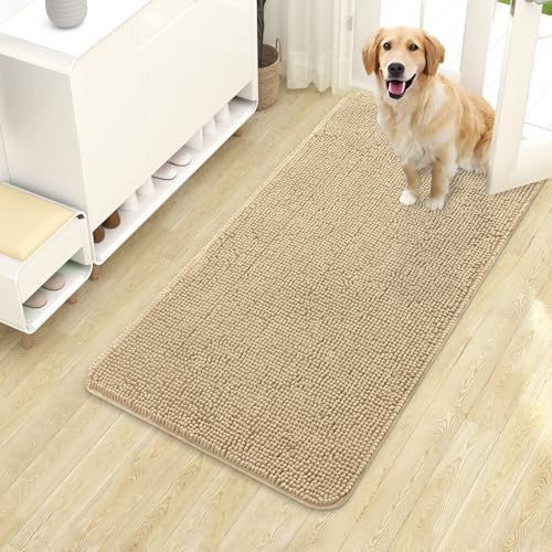OLANLY Dog Door Mat for Muddy Paws 40x24, Super Absorbent Chenille Mud Mat by OLANLY