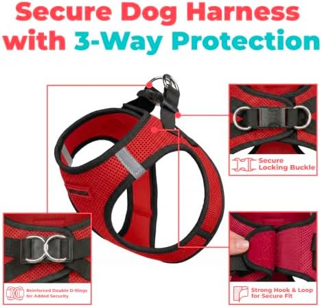 Voyager Step-in Air Dog Vest Harness - Red/Black Trim, XX-Small - Image 2
