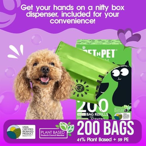 PET N PET Lavender Scented Dog Waste Bags, 200 Count with Handles - Image 3