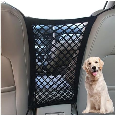 DYKESON Dog Car Net Barrier Pet Barrier with Car Mesh Organizer for Dog & Child, Safety Divider with Upgraded Storage Pouch, Easy Install for Cars & SUVs by DYKESON