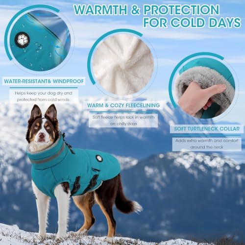 Dogcheer Dog Jackets for X-Large Dogs, Dog Coat with Built-in Harness - Image 3