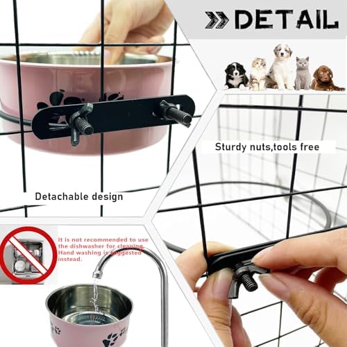 2Pcs Kennel Dog Crate Water Food Bowls No Spill for Puppy 34 & 54 OZ - Image 2