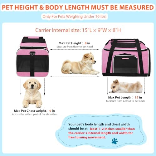 Petskd Top and Side Expandable Small Pet Carrier Airline Approved, Pink - Image 3
