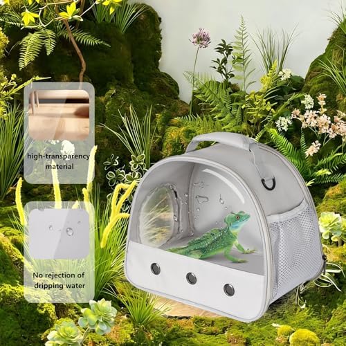 Bearded Dragon Carrier,Lizards Carrier, Small Animal Travel Carrier for Hedgehog Rat Parrot Bird Guinea Pig, Portable Guinea Pig Travel Carrier for 2(Grey) - Image 5