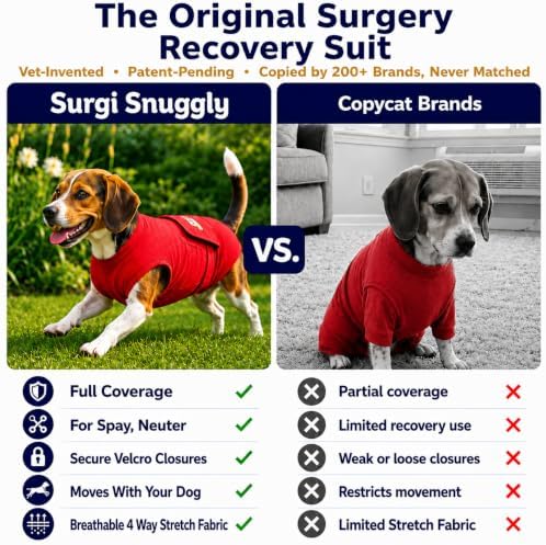 Surgi Snuggly Dog Surgery Recovery Suit, Cone Alternative, Spay/Neuter M - Image 3