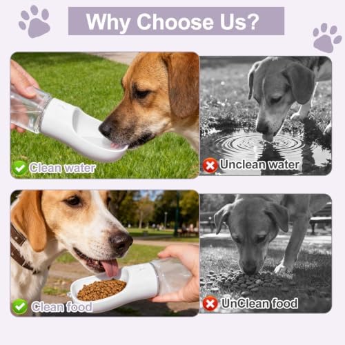 Portable Dog Water Bottle with Food Container, Drinking Bottle for Travel - Image 6