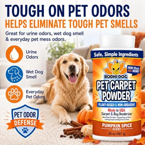Bodhi Dog Natural Carpet Deodorizer Powder - Dry Pet Smell Eliminator & Urine Odor Remover - Loosens Fur & Dirt - Plant-Based Room Freshener for Vacuuming Home - Pumpkin Spice (Pack of 1) - Image 3