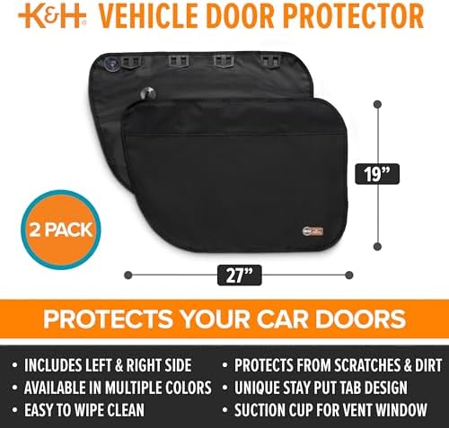 K&H Car Door Protector for Dogs, 2 Count, Black, 27 X 19 Inches (Pack of 6) - Image 3