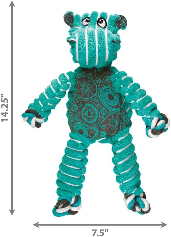 KONG Floppy Knots Rope and Plush Dog Toy, Hippo, Medium/Large - Image 3