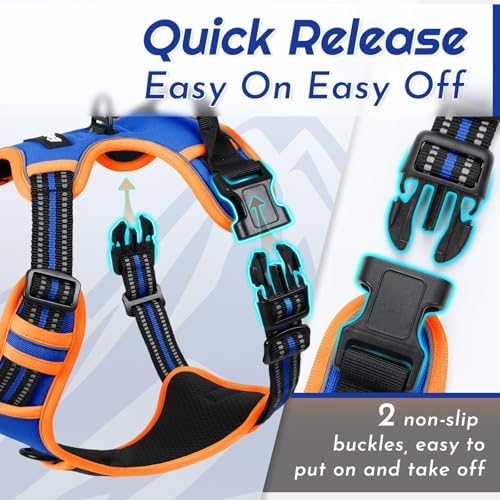 Eagloo Dog Harness for Small Dogs, No Pull Pet Vest with 2 Leash Clips - Image 6