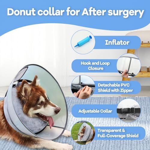 Inflatable Dog Cone Collar,Soft Elizabethan Anti-Lick Pet Recovery Collar - Image 4
