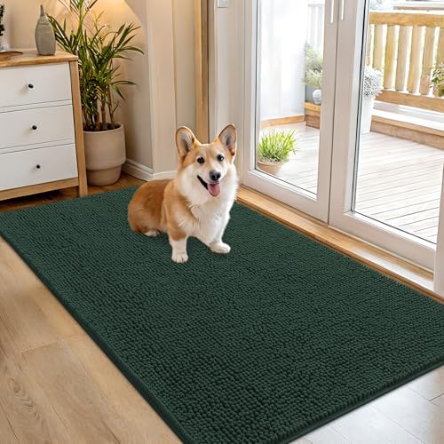 OLANLY Dog Door Mat for Muddy Paws 54x32, Super Absorbent Chenille Mud Mat by OLANLY