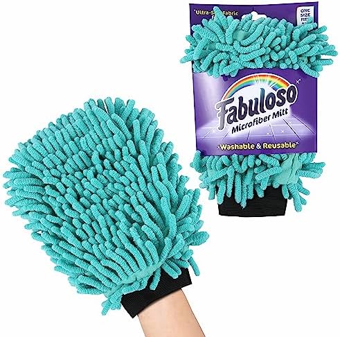 Fabuloso Microfiber Cleaning Mitt Glove, Teal, One Size, 3-Pack - Image 2