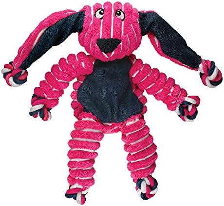 KONG Floppy Knots - Durable No‑Stuffing Squeaky Rope & Plush Dog Toy - for Teething, Playing (Bunny, Small/Medium) by KONG