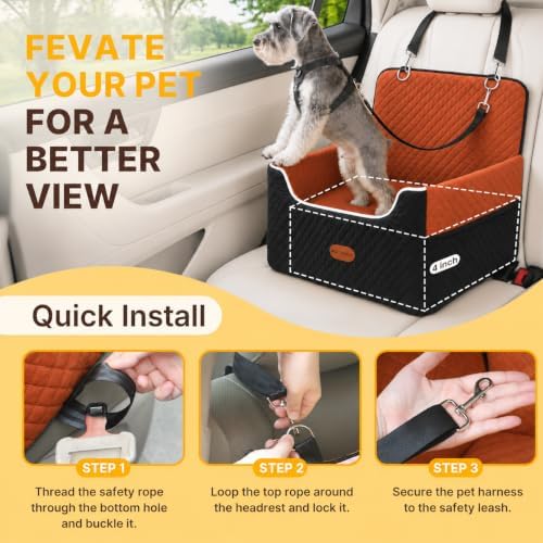 ALL GOOD PET SUPPLIES Dog Car Seat for Small/Medium Dogs Under 35lbs - Image 5