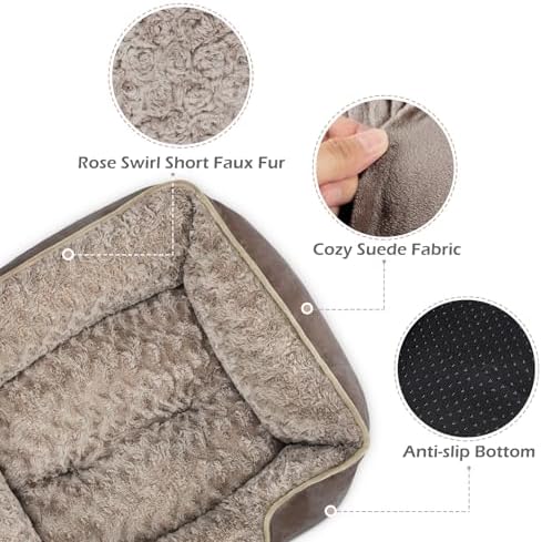 INVENHO Medium Dog Bed Rectangle Washable Orthopedic Soft Calming Sleeping Durable Pet Cuddler with Anti-Slip Bottom - Image 4