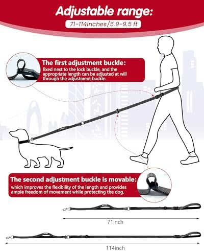 Hands Free Dog Leash, Multifunctional Crossbody Dog Leash - Image 2
