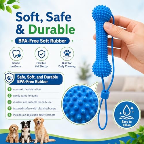 2Pcs Dual-Action Canine Dental Prop,Dog Toys Dual-Action Teeth Cleaning Mouth Prop,Dogs Chew Toys,Brushing Your Dog'S Teeth is Easier,Pet Oral Care for Small,Dog Mouth Opener for Medium and Large Dogs - Image 2