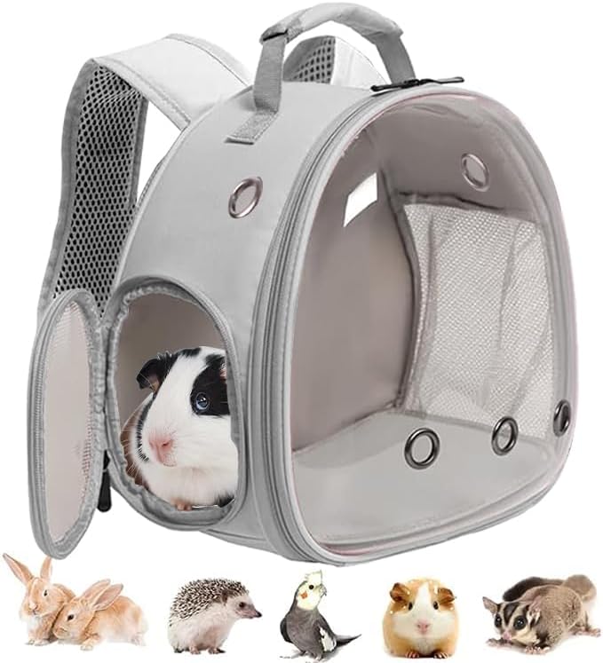 Guinea Pig Backpack, Space Capsule Bubble Window Small Animal Backpack for Guinea Pig, Bird Bunny Rabbit by LightUpYourPetsLife