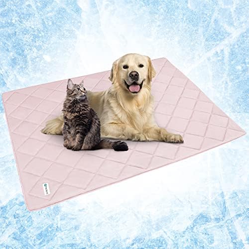 PetAmi Cooling Dog Blanket Queen Bed Lightweight for Pet Cat, 90x90 Pink by PetAmi