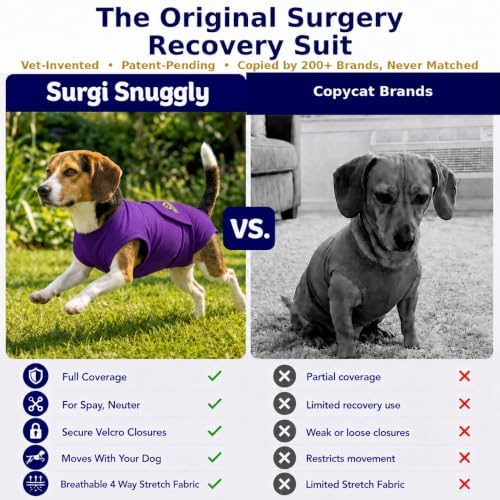 Surgi Snuggly Dog Surgery Recovery Suit, Cone Alternative, Spay/Neuter MS - Image 3