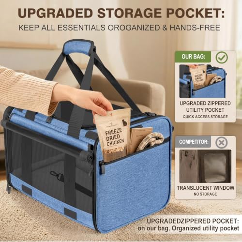 Soft Sided Cat Carrier for Anxious Pets with Privacy Roller Blinds - Image 6