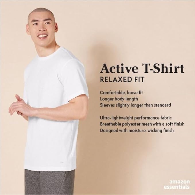 Amazon Essentials Men's Moisture Wicking Breathable Active Performance Tech Gym T-Shirts, Pack of 2 - Image 2