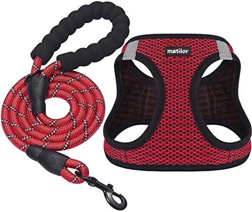Dog Harness Step-in Breathable Puppy Cat Vest, Small, Red by matilor