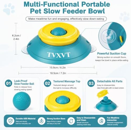 Rolling Lick Feeder Ball Bowl with Suction Cups Anti Slip Slow Feeder Interactive Puzzle Enrichment Toy for Dogs Cats Suitable for Wet Food Yogurt Bone Broth Nutrient Liquid (Green) - Image 3