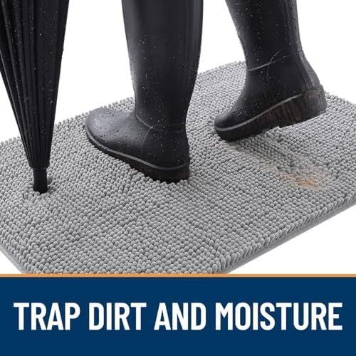 OLANLY Dog Door Mat for Muddy Paws 70x32, Super Absorbent Chenille Mud Mat - Image 2