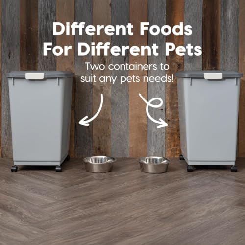 IRIS USA Dog Food Storage Container, 2-Pack, Up to 54 lbs, Gray/Dark Gray - Image 5