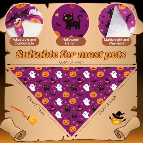 Weewooday 50 Pcs Halloween Dog Bandanas Bulk for Charm Large Pets - Image 3
