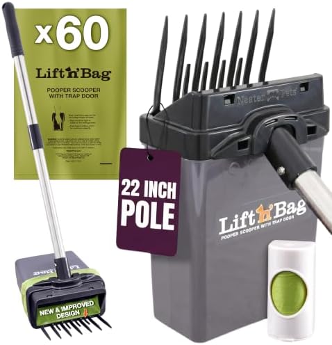 Neater Pet Brands Lift N' Bag Dog Pooper Scooper with 22" Pole, 60 Bags by NeaterPetBrands