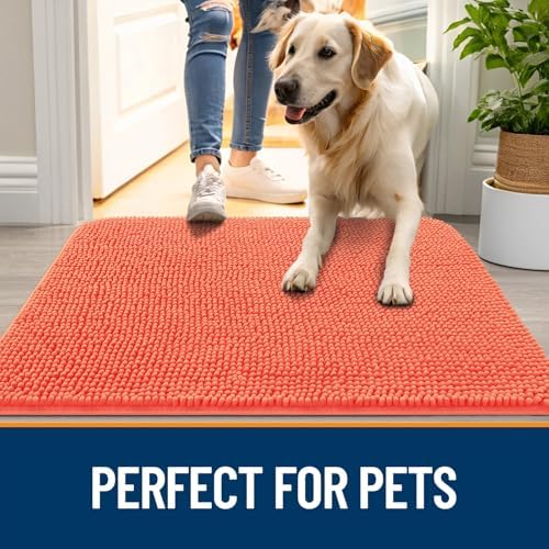 OLANLY Dog Door Mat for Muddy Paws 30x17, Super Absorbent Chenille Mud Mat - Image 6
