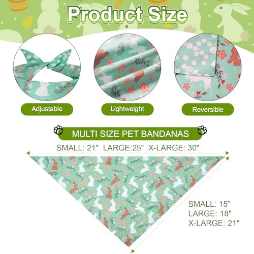 Easter Dog Bandanas Small 3PCS, 6 Pattern Scarf for Boy and Girl - Image 3