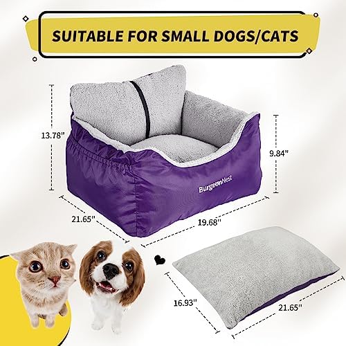 BurgeonNest Dog Car Seat for Small Dogs & Cats Under 25 lbs, Purple - Image 2