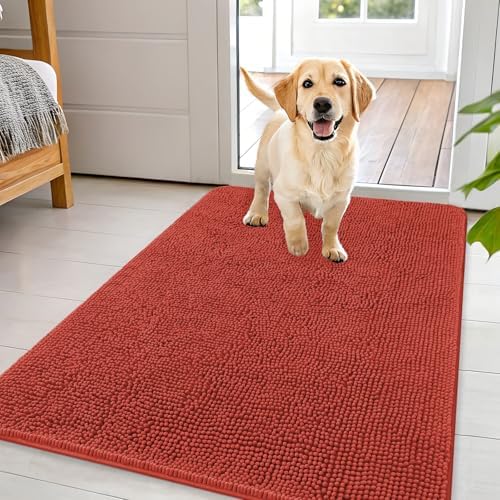 OLANLY Dog Door Mat for Muddy Paws 44x32, Super Absorbent Chenille Mud Mat by OLANLY