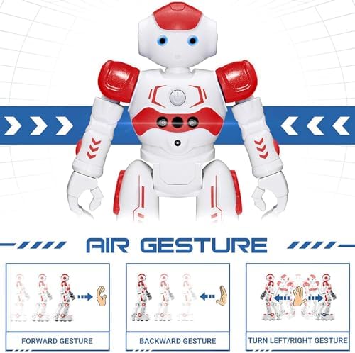 KingsDragon RC Robot Toys for Kids, Gesture & Sensing Programmable Remote Control Smart Robot for Age 3 4 5 6 7 8 Year Old Boys Girls Birthday Gift Present,Red - Image 3