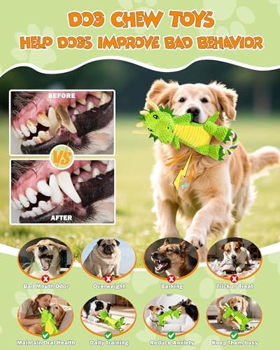Jeefome Interactive Squeaky Dog Chew Toy,Plush Dog Rope Toys for Small Medium and Large Dogs,Tug of War Dog Toys to Keep Them Busy,Training Reward Gift,Teeth Cleanin - Image 4